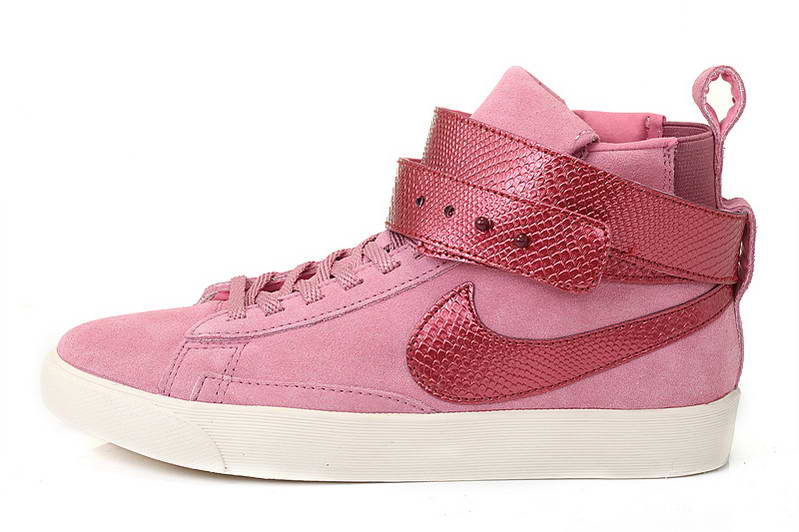 Nike Blazer Haute Autocollant Femmes Chaussures Roses